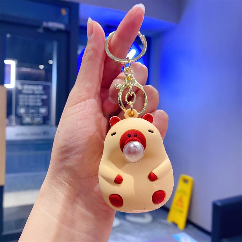 Creative Cartoon Kapibara Capybara Jun Keychain Doll Boys and Girls Cute Bag Pendant Small Gift