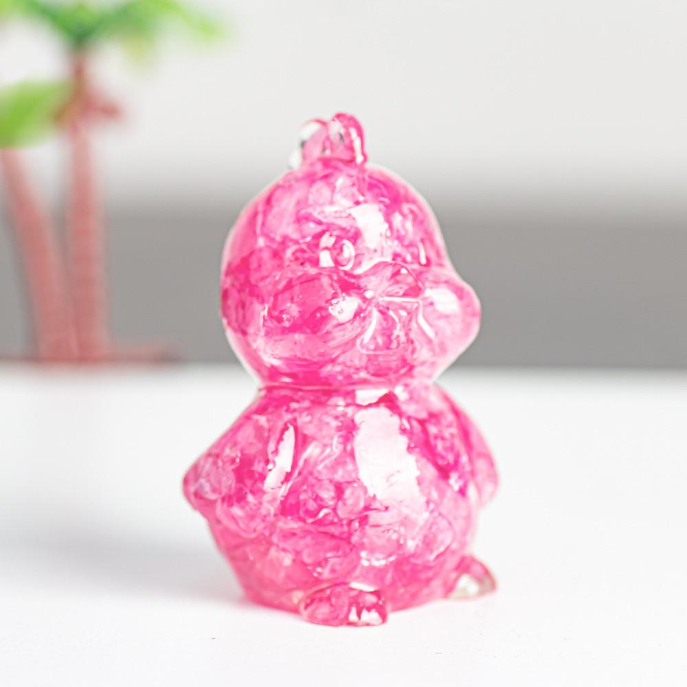 Zodiac Chicken Resin Craft Figurine With Crystal Filling For Home Decor And Gifting
