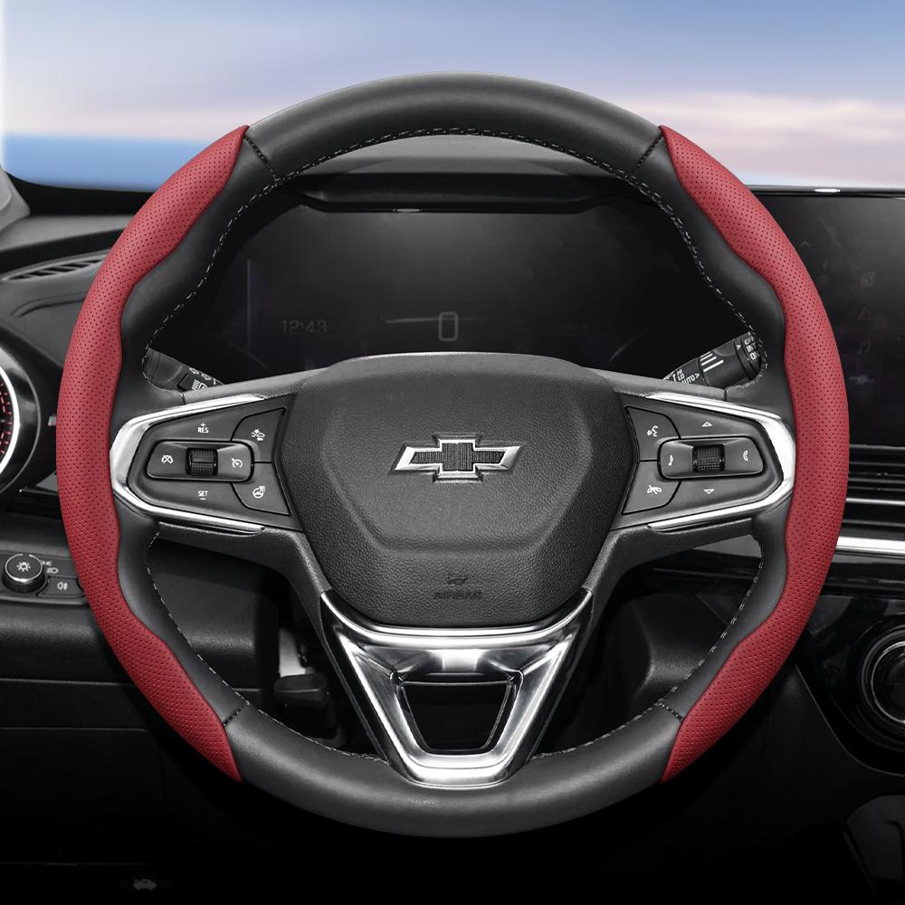 Suitable for Chevrolet Breathable Holes Leather Steering Wheel Cover Segmented Quick Release Design Non-Slip and Durable Cruze Spark Captiva Orlando L