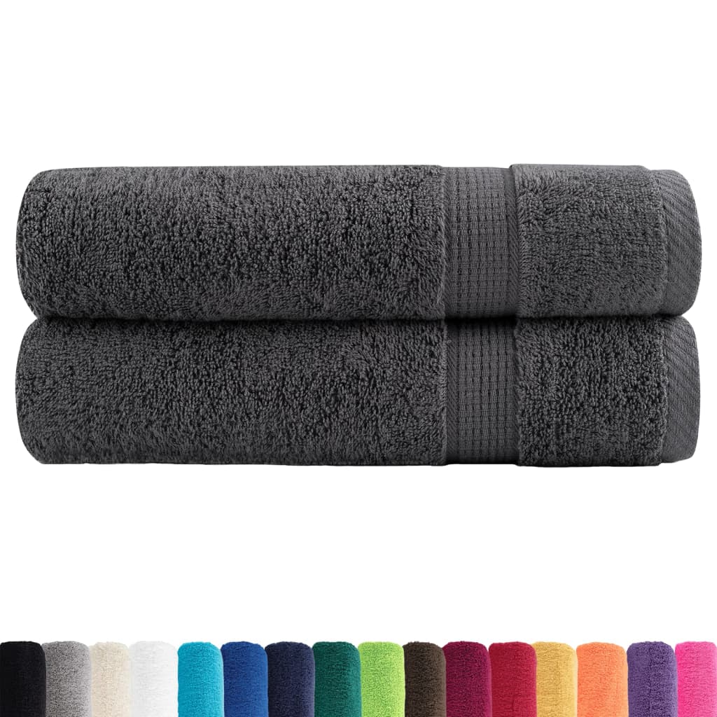 Premium SOLUND Towels 2 pcs Anthracite 50 x 100 cm 600 g m²