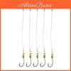 5pcs Wire Antibite Steel Stainless Leader Fishing Rigs Hooks Line Tackle Tool