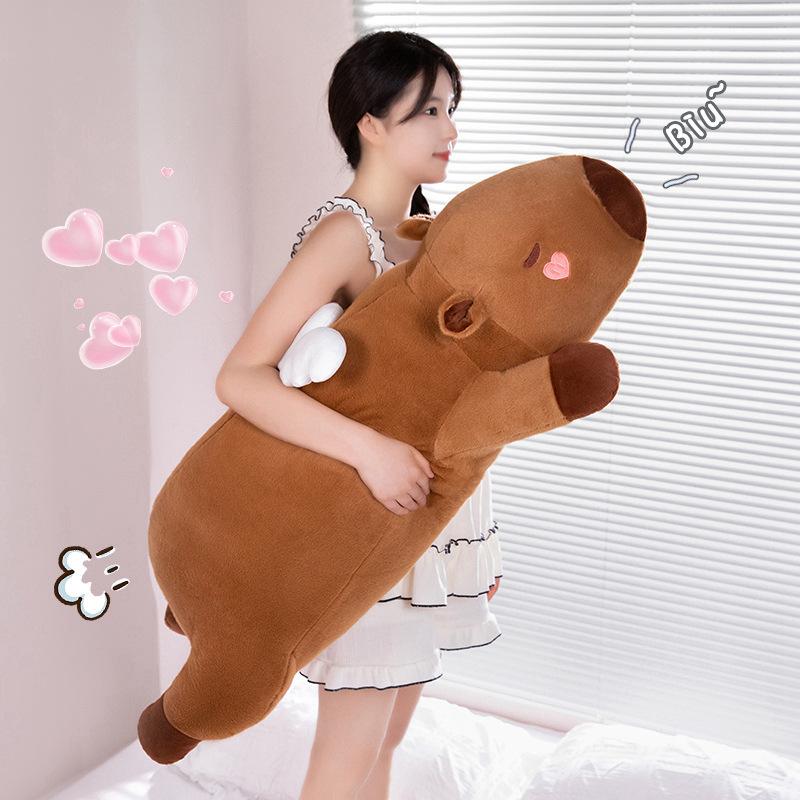 Cute Cute Angel Wings Capybara Doll Plush Toy Lying Capybara Doll Girl Soothing Doll