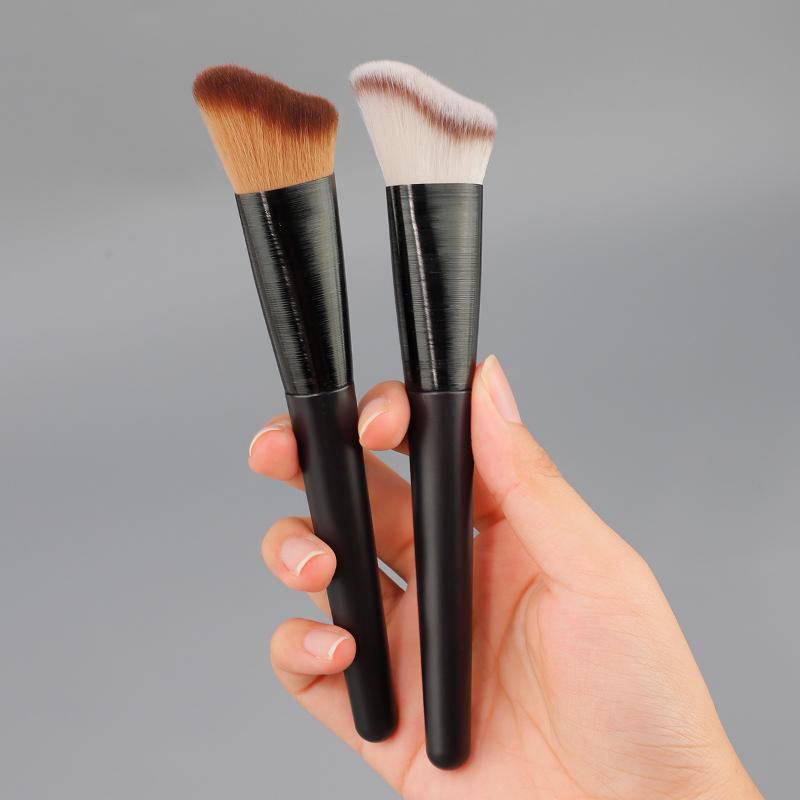 Foundation Pinsel Mit Wellenförmigem Kopf Zum Verblenden Von Flüssiger, Cremiger, Puder-Wangenknochen Kieferpartie, Große Premium Dichte Synthetische Borsten