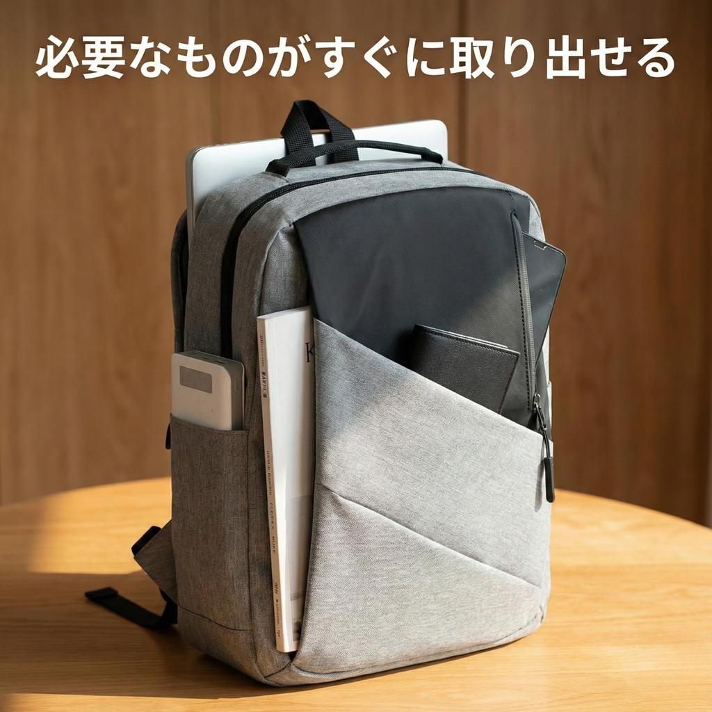 Slim 11cm USB Easy To Diagonal Zipper Fuji-cellar Backpack, Thin, Men's, Ultra-Lightweight, 470g, Connectable, Lightweight, Use, (Black)