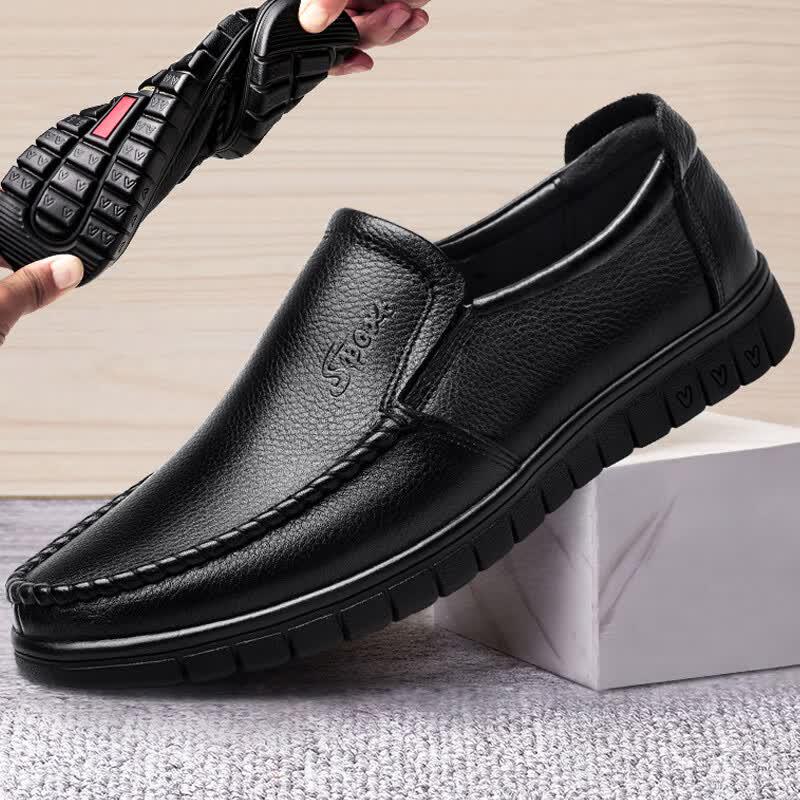EGCHI Men s Leather Business Casual Slip-On Shoes 45