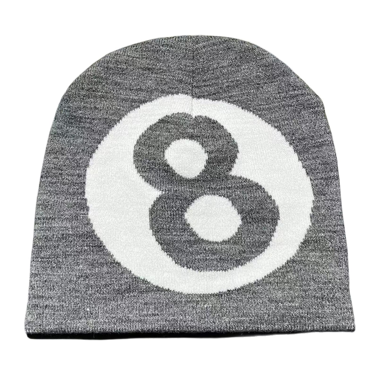 

Модная шапка-бини с номером для женщин и мужчин, удобная вязаная шапка, шапка-пуловер, шапка-череп для девочек в стиле Y2K, спортивная шапка, головной убор для взрослых 5