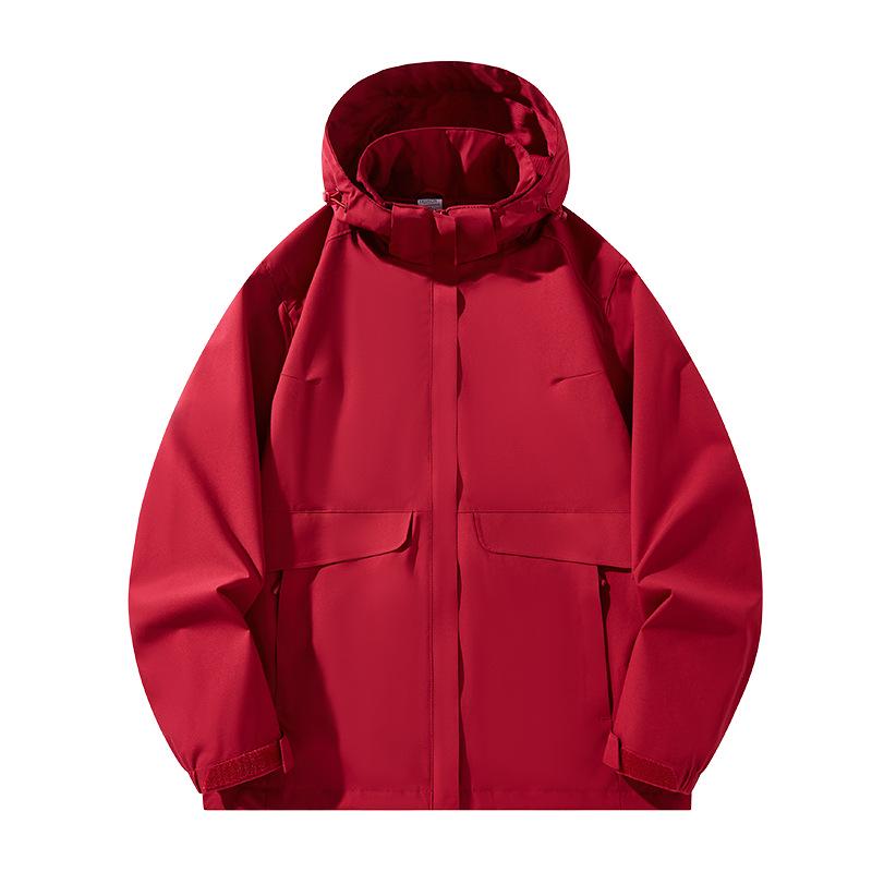 Waterproof Windproof Hooded Jacket for Couples - Breathable & Lightweight for Spring/Autumn Outdoor Activities