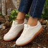 2025 New Women's Casual Shoes Round Toe Lace-up Mesh White Shoes Fashion All-match Breathable Lightweight Sports Shoes for Women