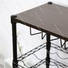 Multi-Layer Red Wine Storage Rack with Hanging Wine Glass Holders, Wooden Top Layer for Display, Elegant Wine Rack Home Bars