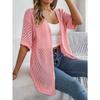 HNXC Summer Hollowed-out Short-sleeved Knitted Cardigan for Vacation Sun Protection Women's Wear