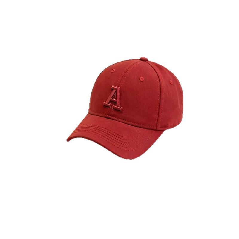 Embroidery A letter baseball cap female hard top showing face small versatile casual cap male ins trendy brand