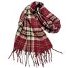 New Autumn and Winter Imitation Cashmere Knitted Wool Warm Plaid Series Scarf Women's Long Thickened Simple Tassel Scarf