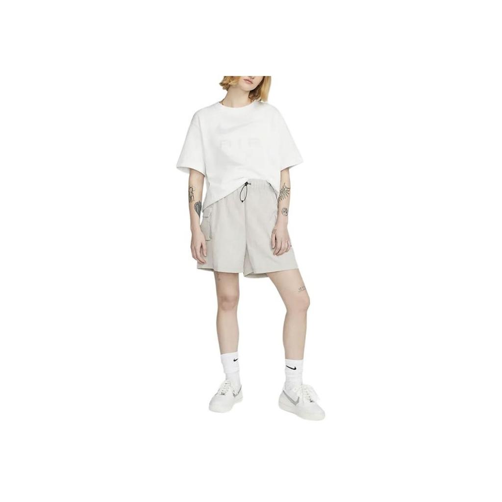 Nike Logo Letter Print Round Neck Loose Short Sleeve T-Shirt Women Tops White DX7919-121