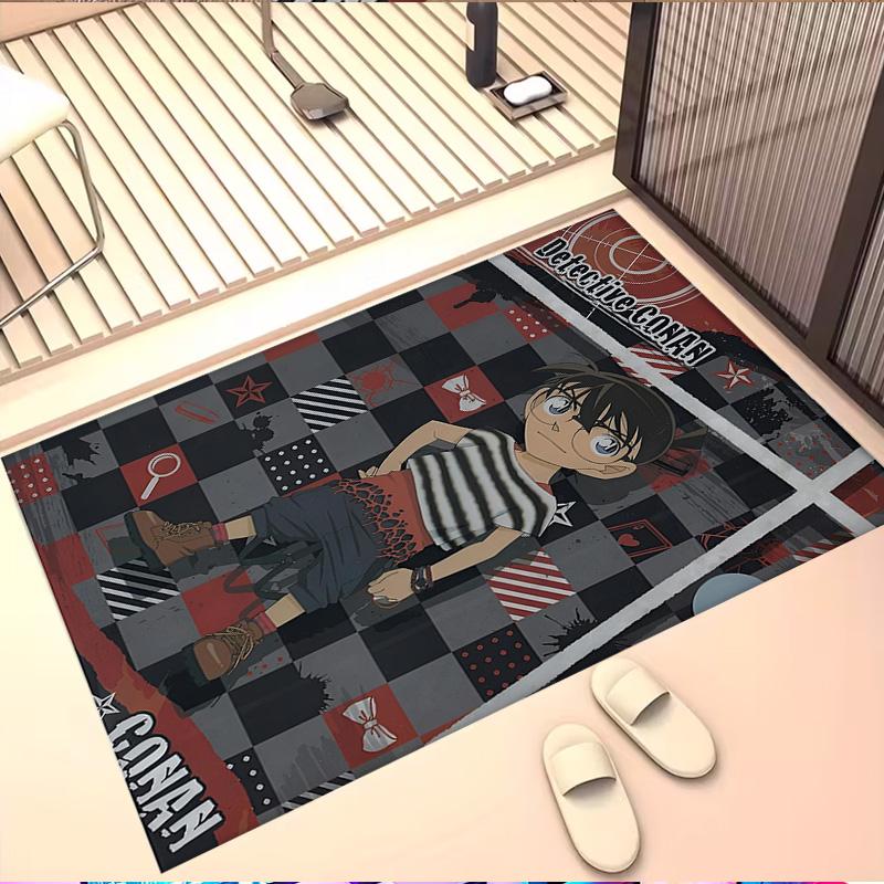 Detective Conan Print Rug, Washable Floor Carpet, For Entryway Dorm Laundry Room Office Study, Home Decor Birthday Christmas Gift