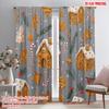 2pcs,2D Plane Printing Popular Curtains Grey Gingerbread Candy Christmas Tree Sugar People Lovely Merry Christmas Versatile