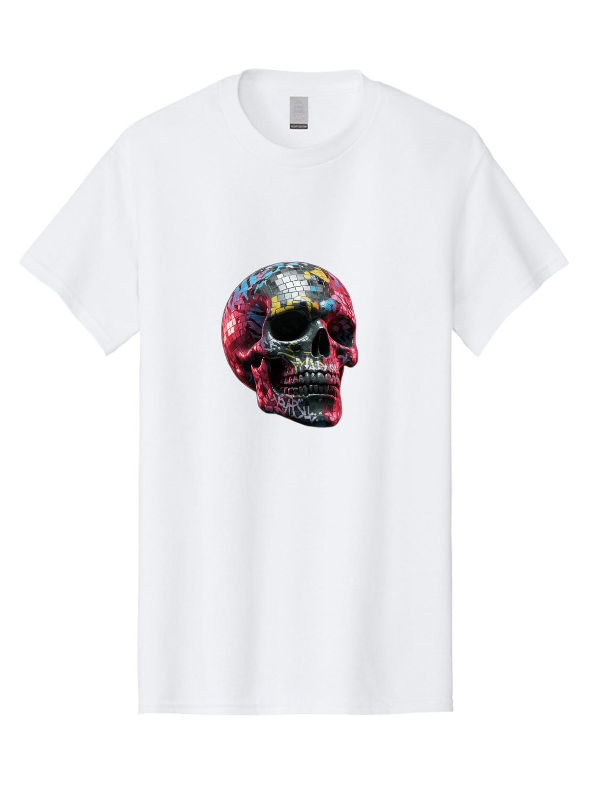 Disco-Ball-Skull-3 Mens Graphic Tee, 100% Cotton, Casual Summer Wear S разноцветный