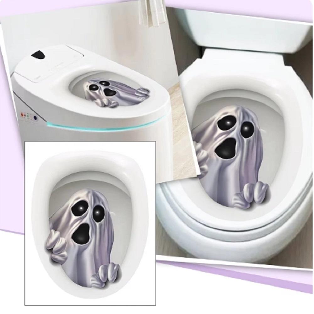 Wansheng Toilet Seat Sticker, Scary Toilet Seat Decoration, 3d Horror Pattern, Bathroom, Home Decoration