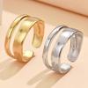 Stackable Double Layer Gold Adjustable Stainless Steel Index Ring