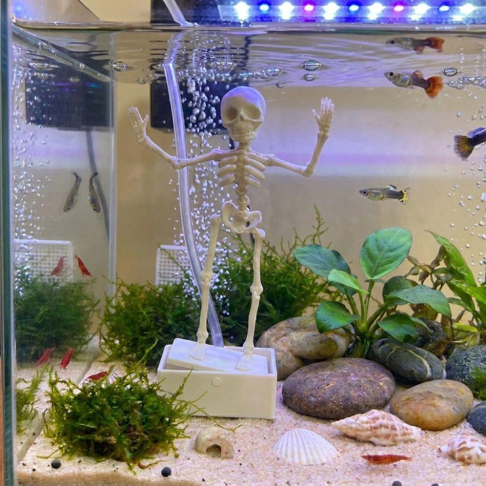 Skeletons Statue Dancing Skeleton Aquarium Bubbler Fish Tank Layout Decor