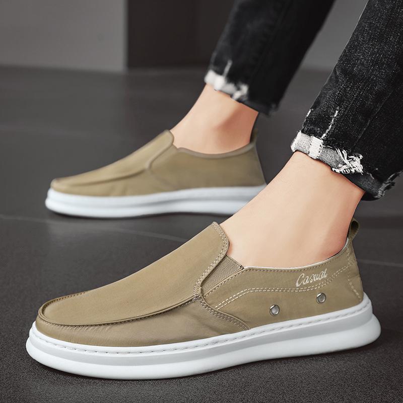 

22 summer new ice silk lazy cloth shoes umbrella cloth shoes breathable youth low-top shoes 44 хакі