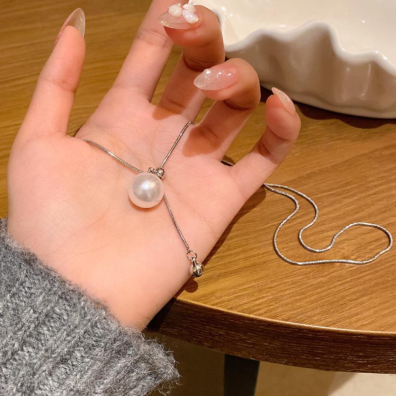 Выдвижное регулируемое жемчужное ожерелье женская простая длинная цепочка на ключицы корейские новые аксессуары