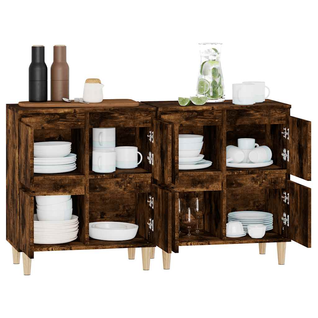 Sideboards 2 pcs Smoked Oak 60 x 35 x 70 cm Engineered Wood