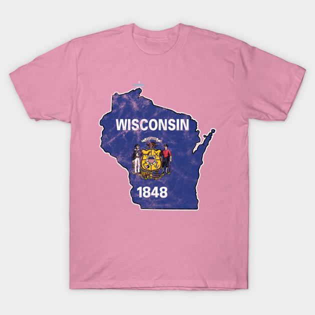 T Shirt Women Wisconsin State 1848 Map Harajuku Print Kawaii Tshirt Summer Short Sleeve Female T-Shirt Top Tee