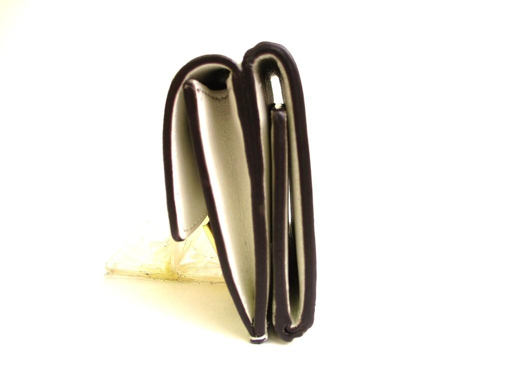 Authentic FENDI White Leather Baguette Micro Trifold Wallet Compact Wallet #9932  Refurbished