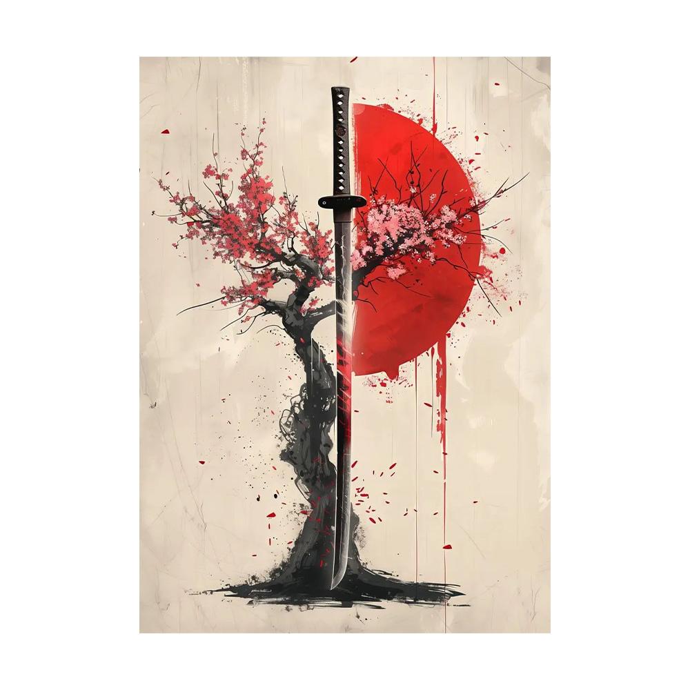 Japanese Landscape Samurai Geisha Bonsai Torii Gate Sakura Art Poster Canvas Painting Wall Prints Picture for Room Home Decor