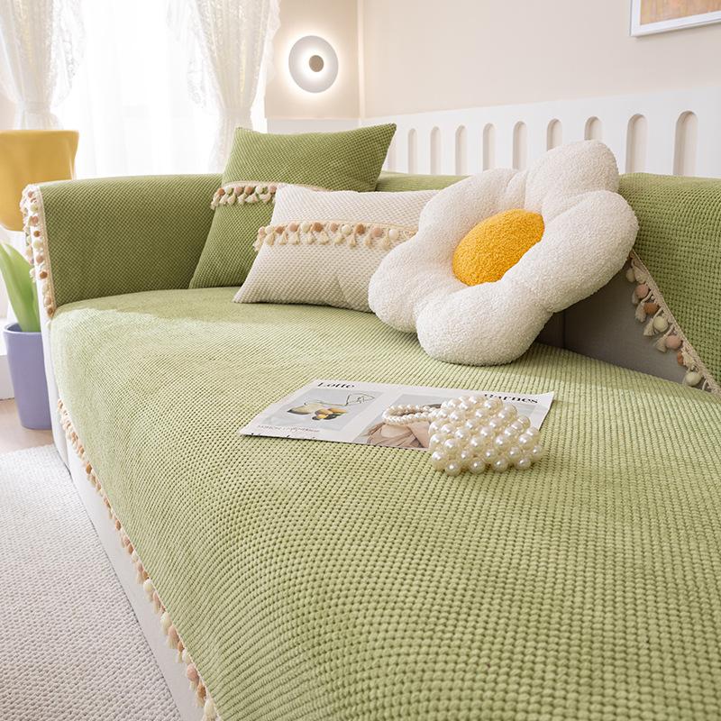 

New Light Luxury Sofa Cushion, Universal Non-Slip Seat Cushion In All Seasons, Modern High-End Leather Sofa Cover Cover Cloth Towel 70*70cm