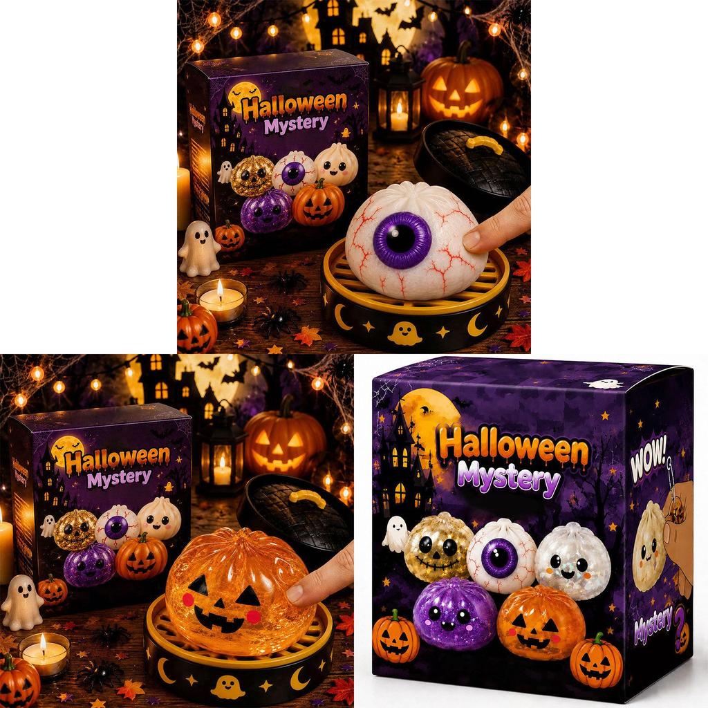 Halloween Ghost Stress Relief Toy Set With Tpr Material For Relaxation And Anxiety Relief