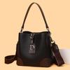 Korean Style Women's 2026 Color-Block Large-Capacity Bucket Bag - Single Shoulder & Crossbody