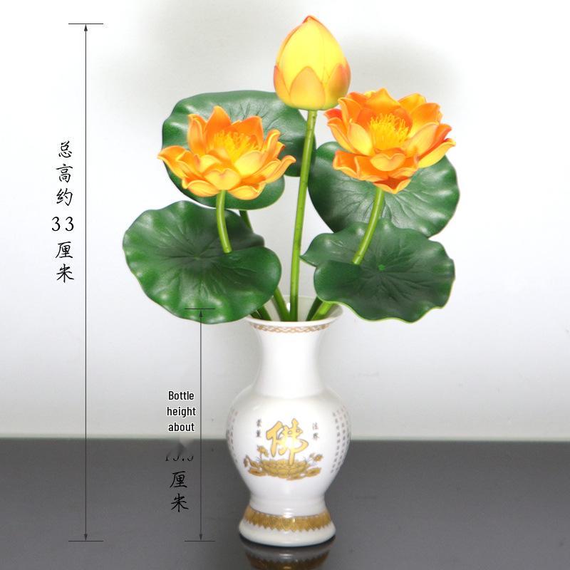 Petites Fleurs Artificielles Décoration Lotus Lys pour Maison & Offrandes à Bouddha