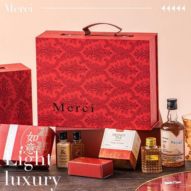 Freudiges Hochzeitsgastgeschenk-Set: Elegante Handtaschen-Geschenkbox für Brautjungfern und weibliche Gäste