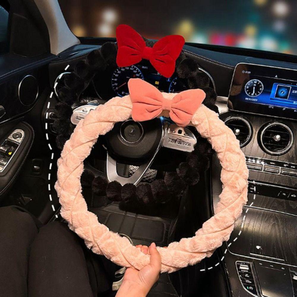 

Plush Car Steering Wheel Cover Anti-slip Steering Wheel Sleeve Automobile style 5