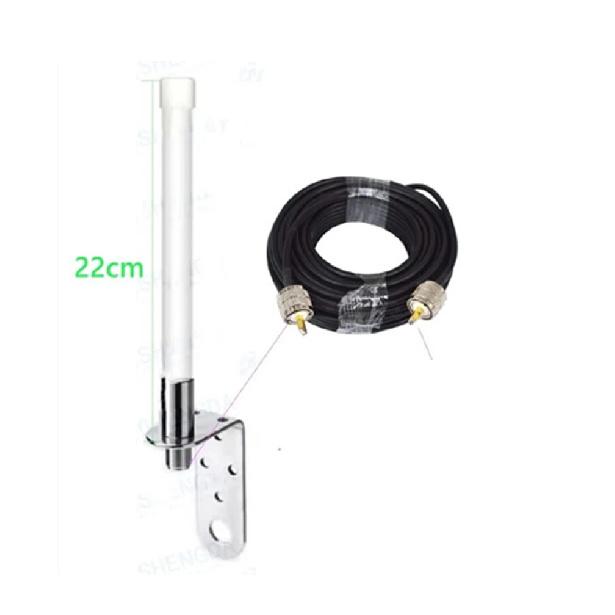 VHF VHF 22cm Short Marine Antenna 156-163MHz Fishing Boat Omni Antenna Outdoor Fiberglass Antenna with Stainless Steel Bracket with 50cm cable