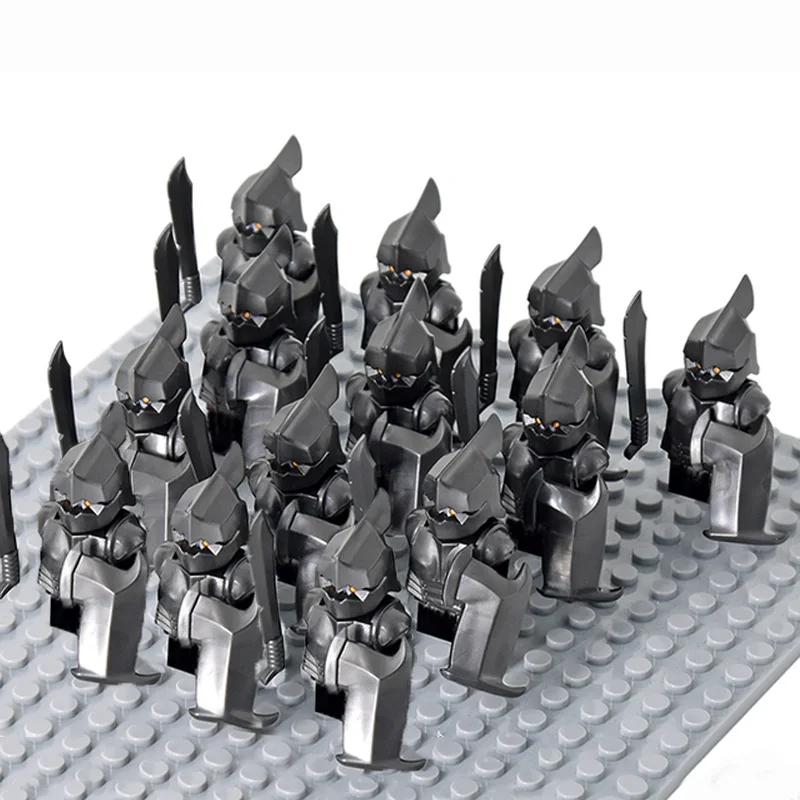 13Pcs Gondor Battle Spearman Body Gurad Infantry VS Roman Solider Eomer Rohan Warriorr Figures Blocks Set Toys for Kids