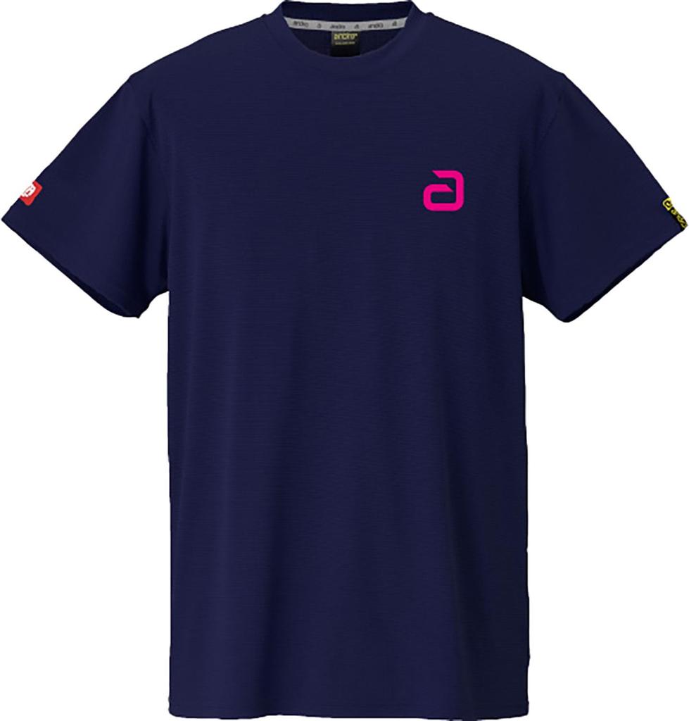 Andro Table Tennis Game Officially Approved by the Japan Table Tennis Association Unisex Napa Deo Navy x 3XL Shirt, (JTTA), T-Shirt, Alpha, Pink,