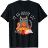 I'm An Indoor Cat Funny Reading Coffee Gaming Cat Person Tee Men Women T-Shirt