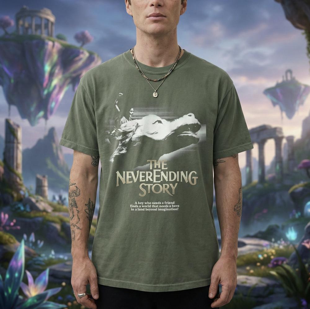 Neverending Story Shirt Falkor Atreyu Luck Dragon Vintage 80s Movie Art Tee