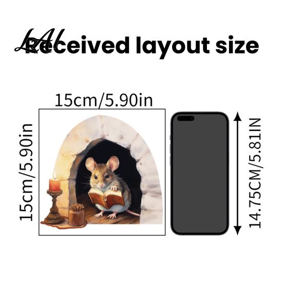 Indoor Outdoor Glass Decor 3D Mouse Hole Wall Decals Peel And Stick Cute Cartoon Mice Reading Sticker Decorative Durable Stickers Vinyl for