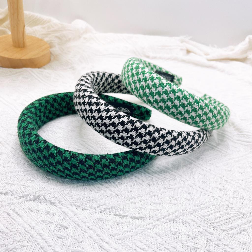 PROLY New Fashion Headband For Women Soft Sponge Houndstooth Headwear Autumn Casual Turban Hair Accessories Travel