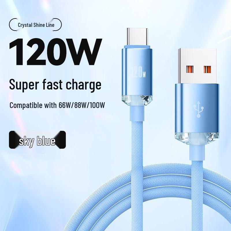 Crystal Shine 120W Typ-C Schnellladekabel für Huawei, Honor, Vivo, OPPO Geräte