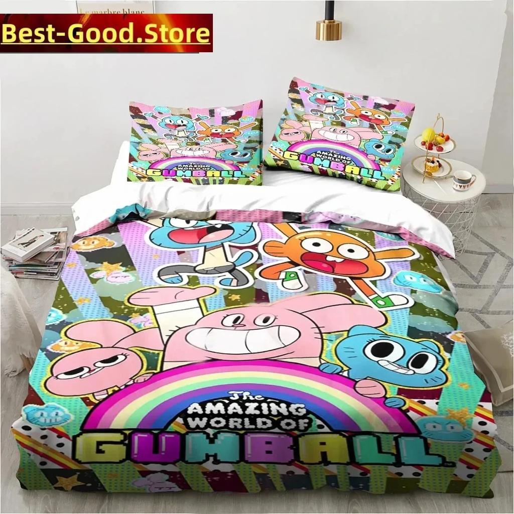 Carton The Amazing World Beding Set Gumbal Young Boys Young Girls Twin Quen King-Sized Dimensionsd Dimensions Soft Duvet Cover Pilowcase Bed boys