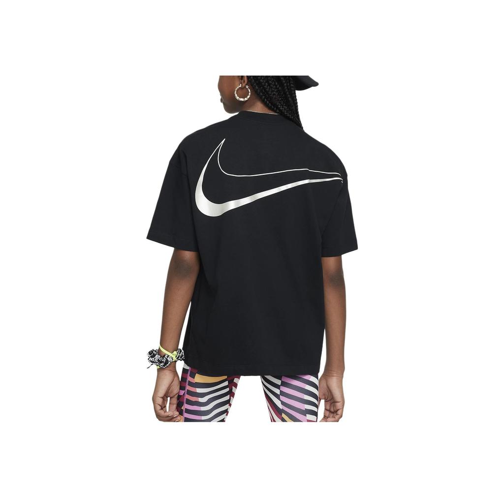 Nike Comfortable Breathable Oversized T-Shirt Kids Tops Black FN9692-010