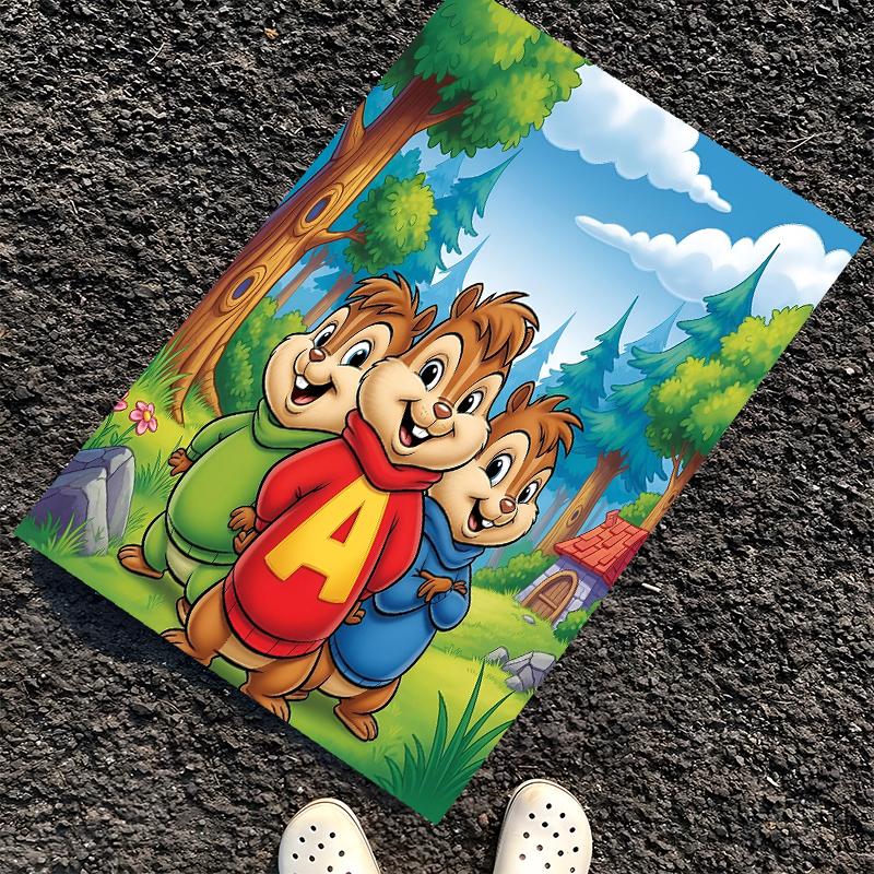 Alvin and the Chipmunks Printed Carpet, Rug for Office Chair Living Room Bedroom Kitchen Room Decor Gifts.