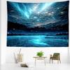Blue Aurora Ice Forest Tapestry Wall Hanging Landscape Bohemian Minimalist Art Living Room Bedroom Home Decor