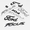 BAZG2 ABS Ford Lettering Badge Stickers Car Rear Trunk Body Emblem Auto Accessories For Ford Focus Fusion Logo ST Line MK2 MK3 MK4