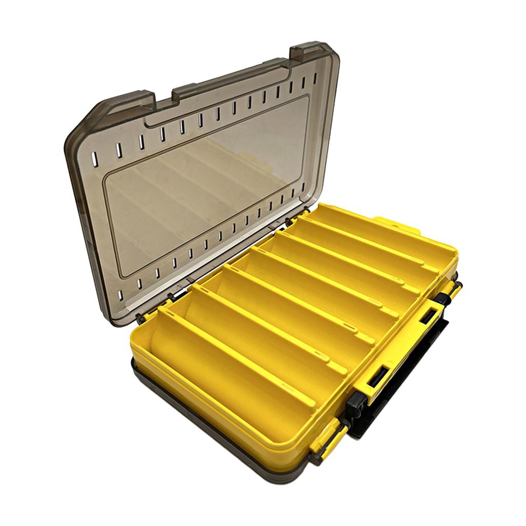 Doppelseitige Köderbox mit 14 Fächern für Wobbler Angelköder Haken Zubehör Aufbewahrungs Organizer Box