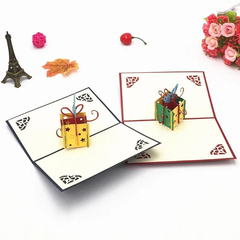 New Christmas Birthday Valentine Greeting Card Paper Art Multi Patterns 3D Greeting Cards Birthday Valentine Christmas Card Gift